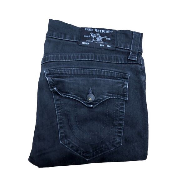 True Religion Jeans Size 36 ROCCO Relaxed Skinny Gray/Black - Picture 1 of 9